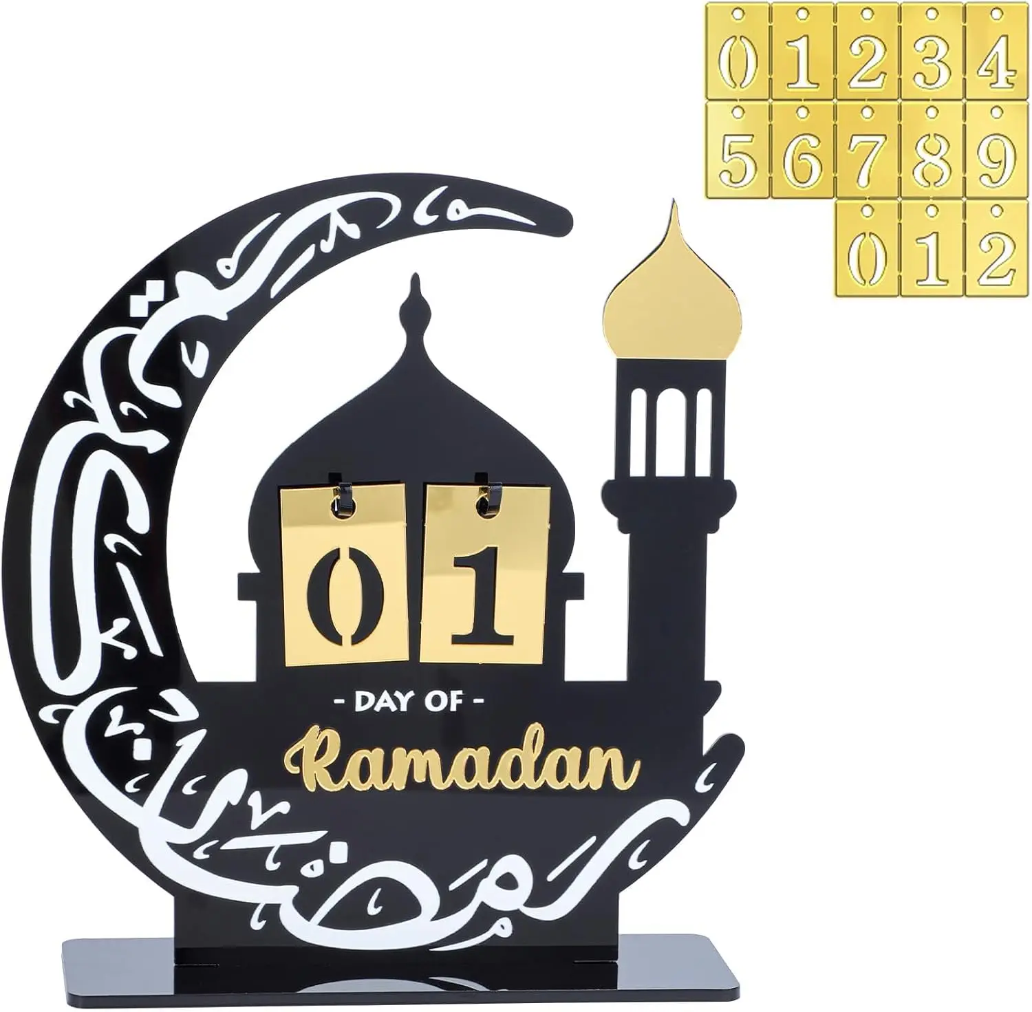Ramadan Advent Calendar for Wall Door Decoration, Eid Countdown Calendar for Home, Ramadan Decorations for Home, Eid Mubarak Table Decorations , 3 Designs