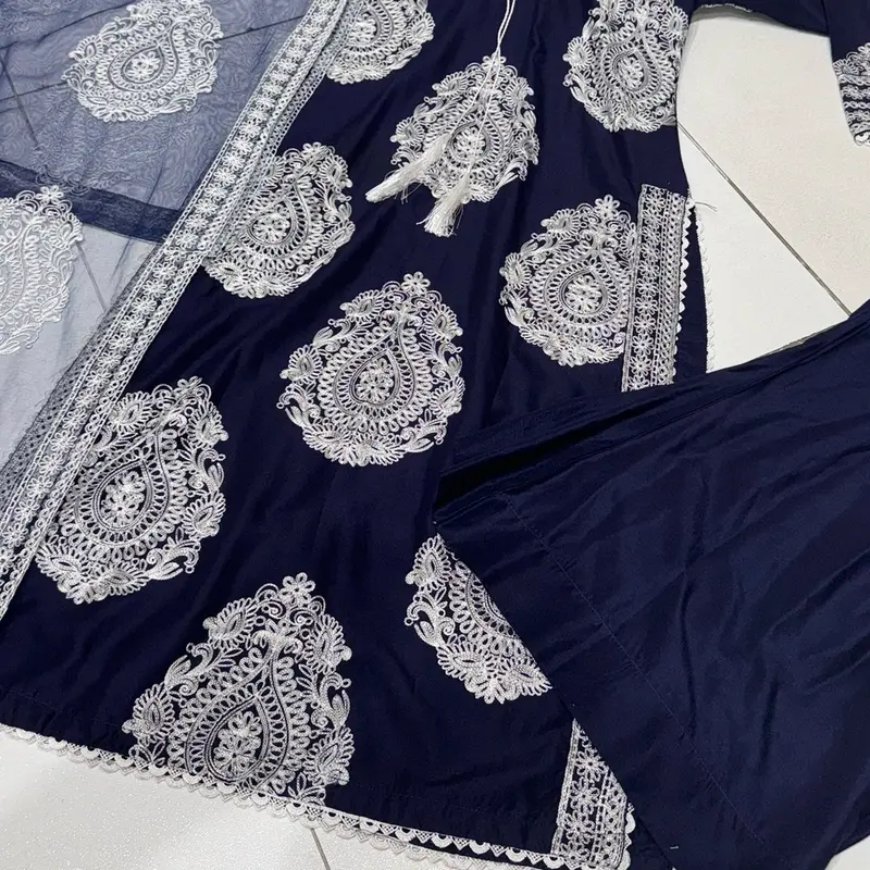 5 COLOURS! LC 7668 Embroidered work plazzo kameez design with white embroidery  Womenswear 6