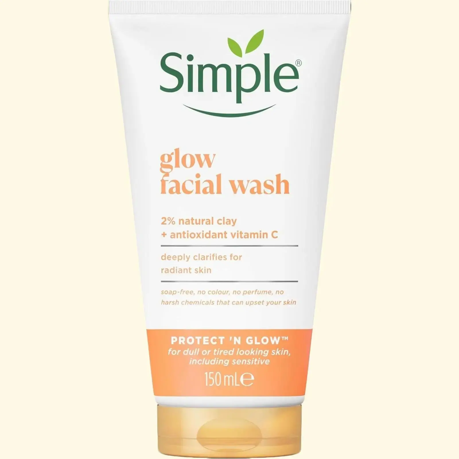 Simple Protect 'N' Glow Express Glow Clay Polish Cleanser - Expert Facial Skin Care for Visibly Healthier-Looking Skin - 150g - Exfoliate, Exfoliant