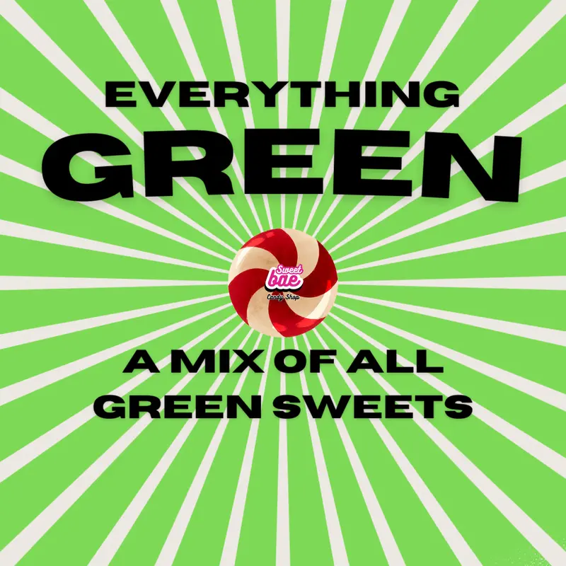 Green Sweets Mix - 600g Pouch up - Fizzy, Sour, and Marshmallow Delights - Snack, Candy - Jelly, Bonbon 0
