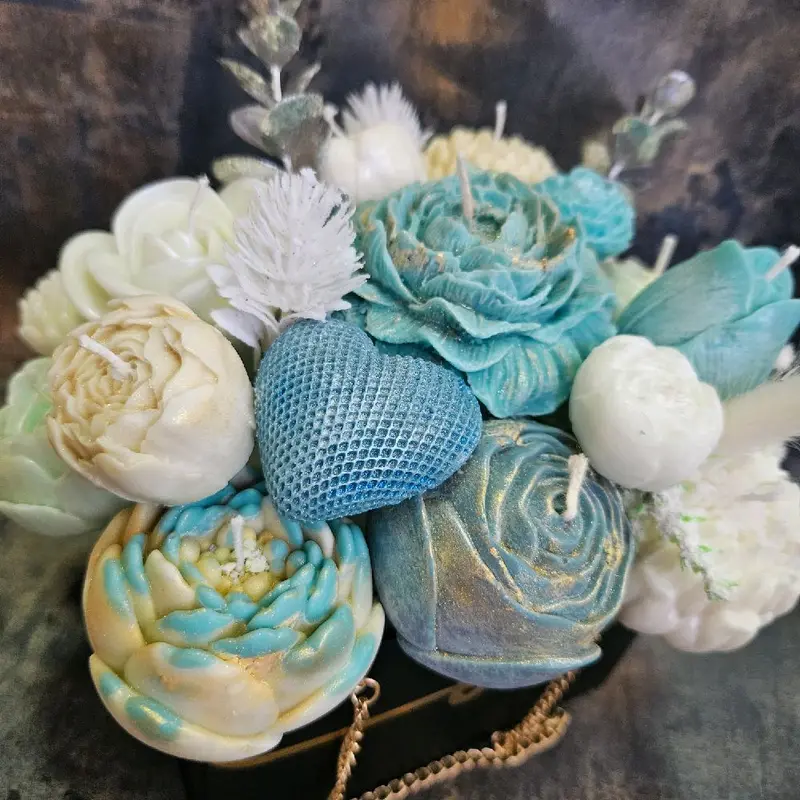 Handmade Scented Candle Flower Bouquet Gift Bag for Birthdays, Wedding, Mothersday 3