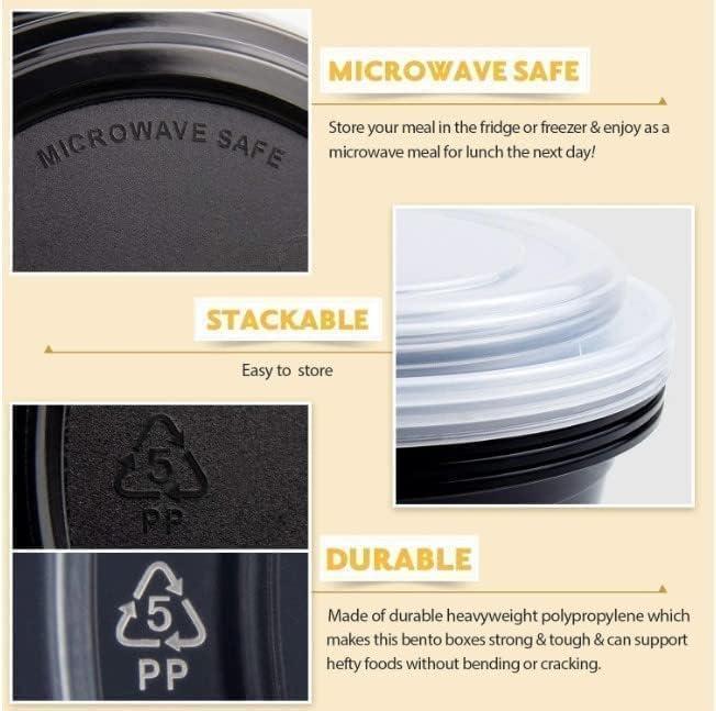 Efforias Round Plastic Meal Prep Containers (10 Pack, 32oz) - Reusable BPA Free Food Containers with Airtight Lids - Microwavable, Freezer and Dishwasher Safe Kitchen Thick Utensils Storage 4