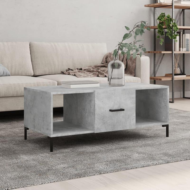 Coffee Table Concrete Grey 102x50x40 cm Engineered Wood 0