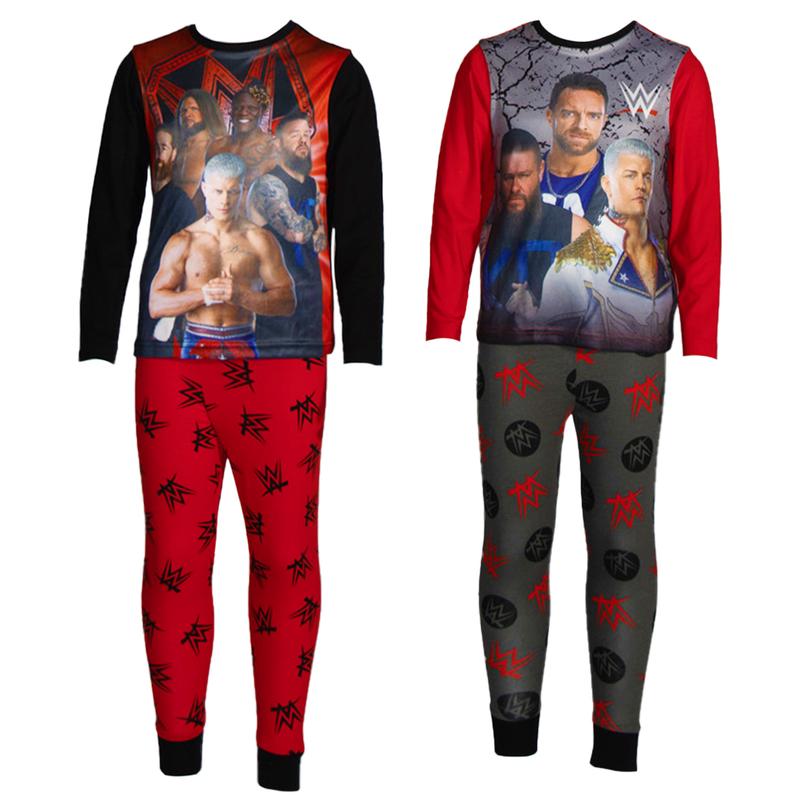 Character World Boys Pyjama Set - Superstar Designs, 2 Pack, 100% Cotton Sleepwear, Comfortable Elastic Waist & Cuffed Bottoms, Sizes 5-14 Years 1