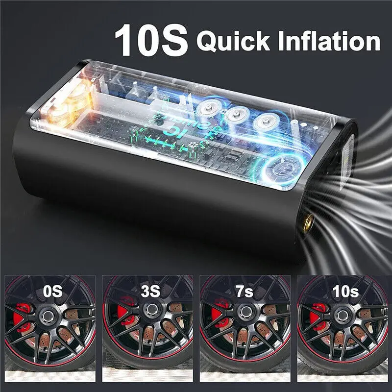 Car Tyre Inflator Cordless Digital USB Rechargeable Tire Air Compressor Pump 5
