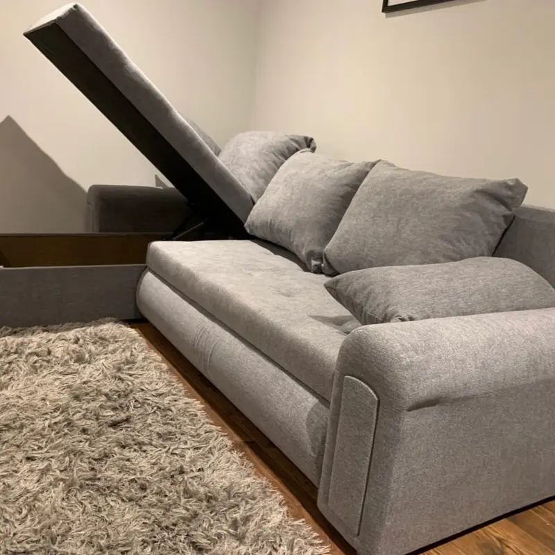 Relax Berlin Sofa Bed with double Storage Light Grey 1