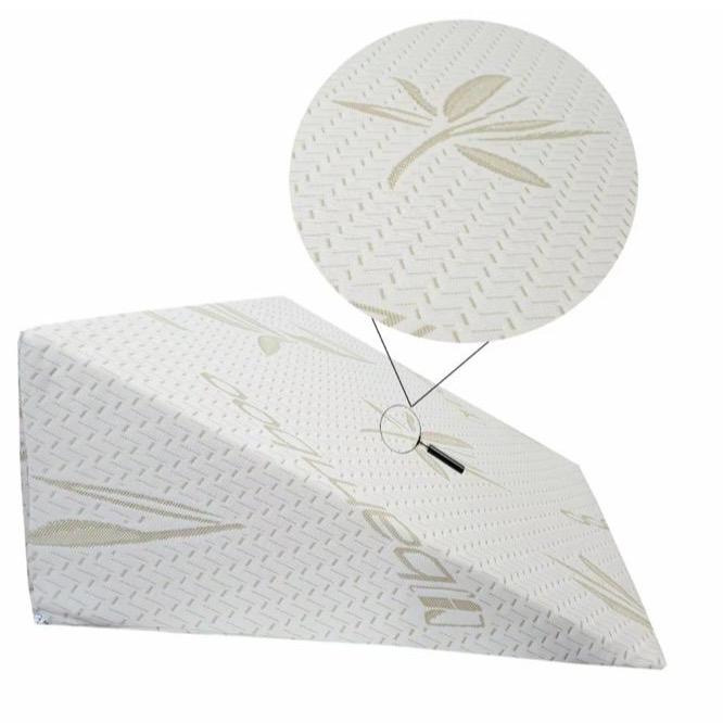 Bamboo Large Wedge Pillow Memory Foam Back Support Acid Reflux Raised Bed Foam 1