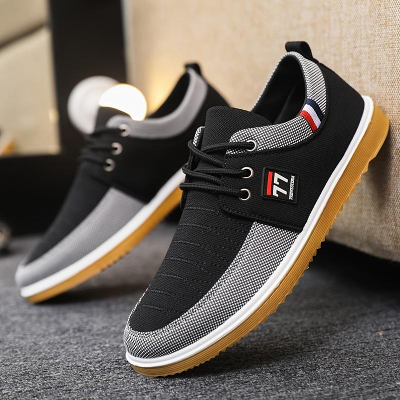Product Introduction of All-Season Men's Comfy Canvas Shoes - Breathable, Durable Rubber Sole, Versatile, Stylish Lace-Up for Office, Walking, Driving, Sports 2
