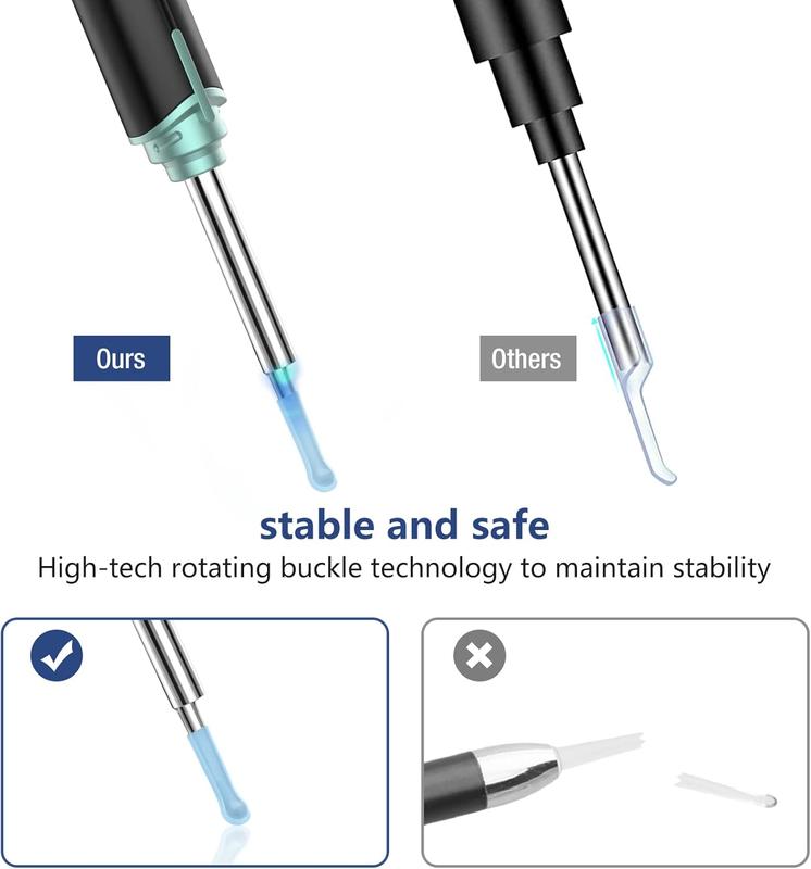 Ear Wax Removal Kit Ear Camera 1920P FHD Wireless Ear Cleaner Ear Wax Remover with 8 PCS Ear Spoon, 3.9mm Waterproof Ear Otoscope Endoscope for iPhone, Ipad & Android Smart Phones, Black 2