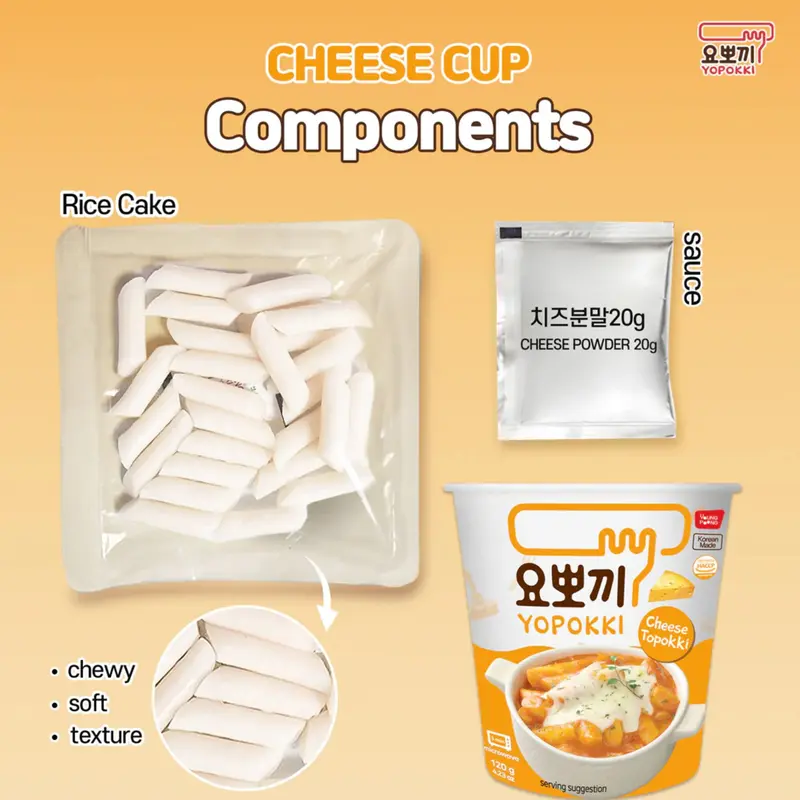 YOUNG POONG YOPOKKI CHEESE TOPOKKI CUP 120G TTEOKBOKKI KOREAN RICKE CAKES Instant Food 1