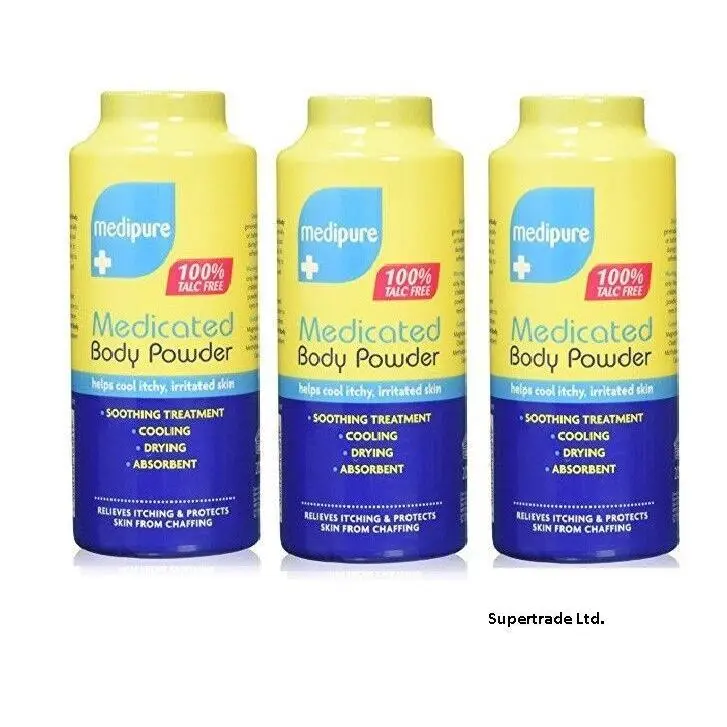 Medipure Medicated Body Powder Soothing Cooling Itching Chaffing - 200g X 3