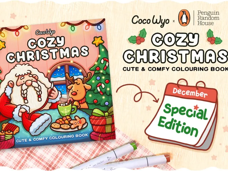 Cozy Christmas: The Cute and Relaxing Festive Colouring Book for Kids and Adults (Coco Wyo) 2