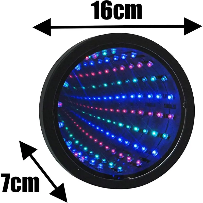 Premium Infinity Mirror Tunnel Lamp LED Lighting Sensory Mirror Battery or USB Powered | Protective Film Must Be Peeled Off 3