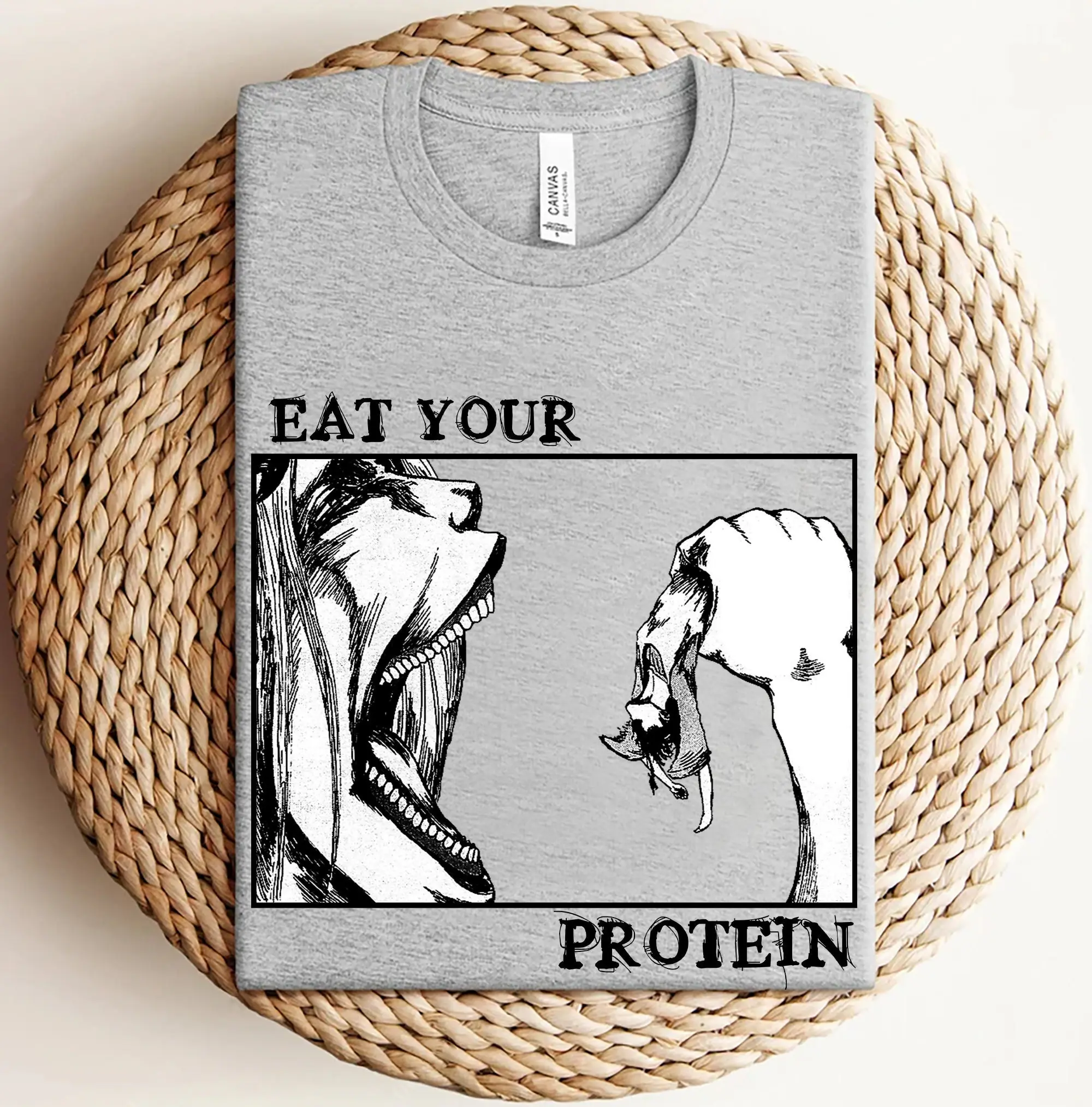 Eat Your Protein Attack On Titan Shirt, Aot Shirt, Anime Shirt, Gift For Him, Gift For Her, Funny Anime Tee, Unisex Shirt, Anime Merch