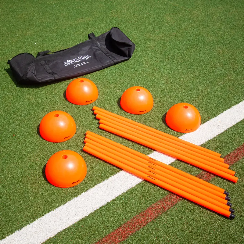Futtymania Football Slalom Poles Set - Enhance Fitness, Speed, and Agility - Multi-Sports Training Aid - Highly Visible Neon Color for Effective Training Courses 6