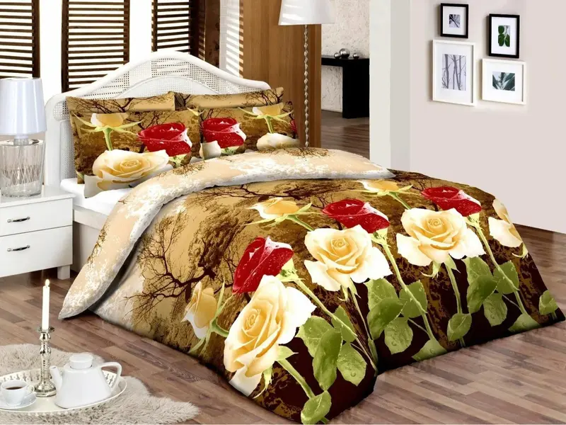 Mastex Gypsy Bedding Set - Premium Egyptian Cotton Floral Duvet Quilt Cover Set, Single/Double/King Sizes 4