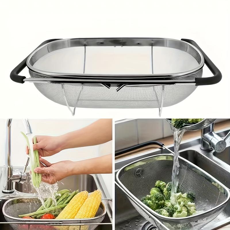 Stainless Steel Fine Mesh Strainer and Drainage Basket for Vegetable Filtering - Kitchen Essential, Food-Safe, Filtering Vegetables 0