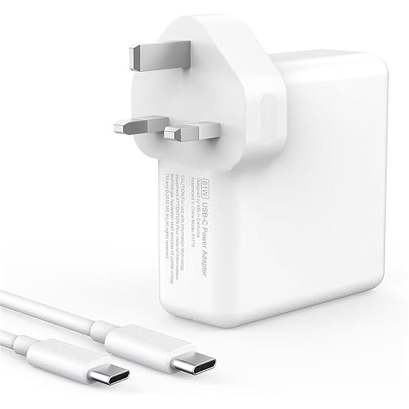 Macbook Charger, 61W USB C Fast Macbook Pro/Air Charger, Compatible with MacBook Pro 13 inches, MacBook Air 2018-2021, iPad Pro, Samsung, Lenovo and more (6.6ft USB C to USB C Cable Included) 1