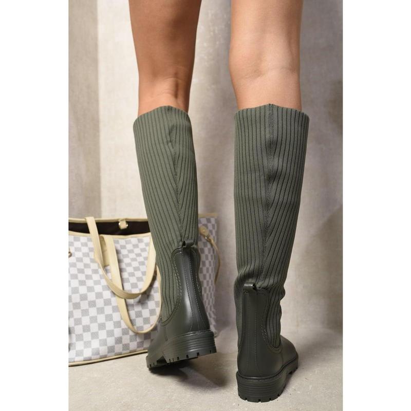 iKrush High Sock Platform Boots i37998  Boots Sock Platform Low Heel Knee Length Length Regular Fit 1