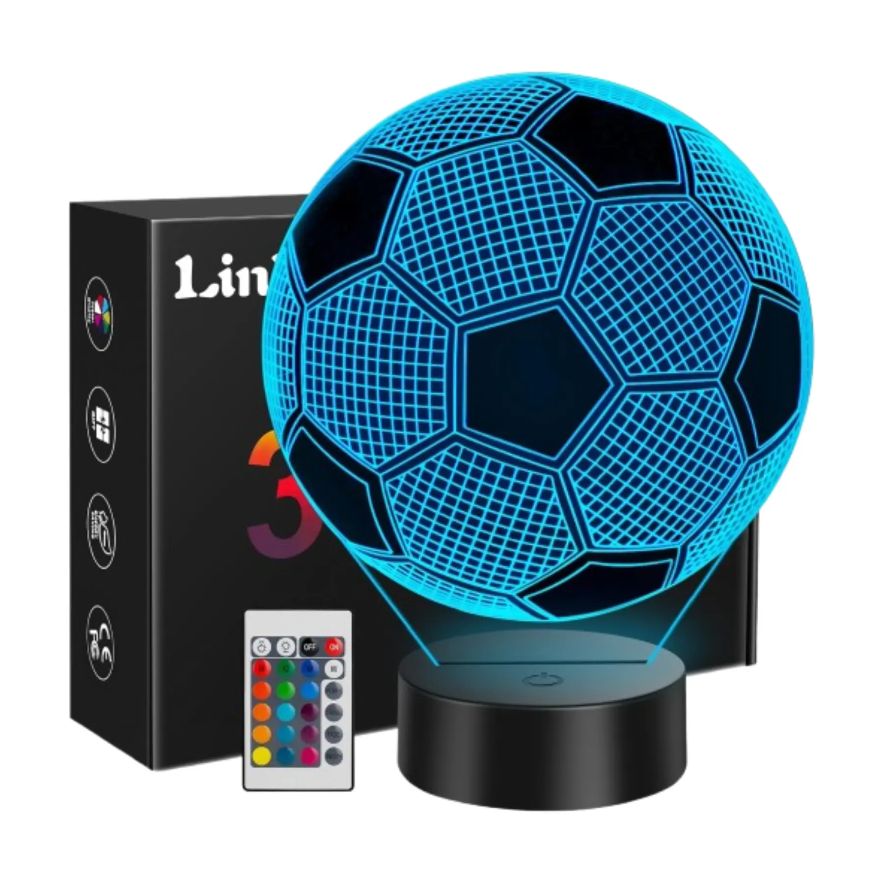 16 Colors Change, 6-10 Year Old Birthday Gifts, Christmas Decor, Biodegradable Ingredients3D Illusion Night Light, Bedroom Accessories lamps
