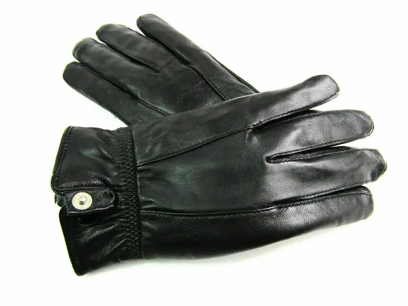 Soft Leather Gloves With Button Style For Women - Medium - Black - Leather gloves with decorative button trim, Classic buttoned leather accessories, Buttoned elegance in women's gloves 2