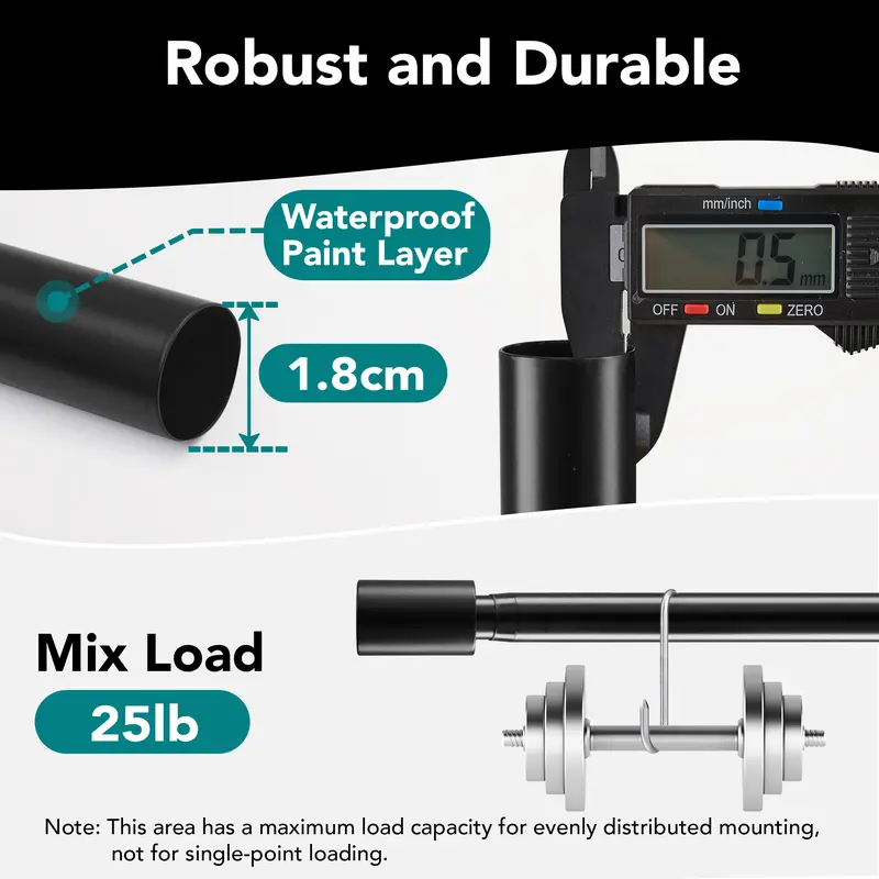Deconovo Curtain Poles with Brackets and Finials, 25mm Extendable Decorative Curtain Rail, Sturdy Splicing Curtain Rod for Windows 3