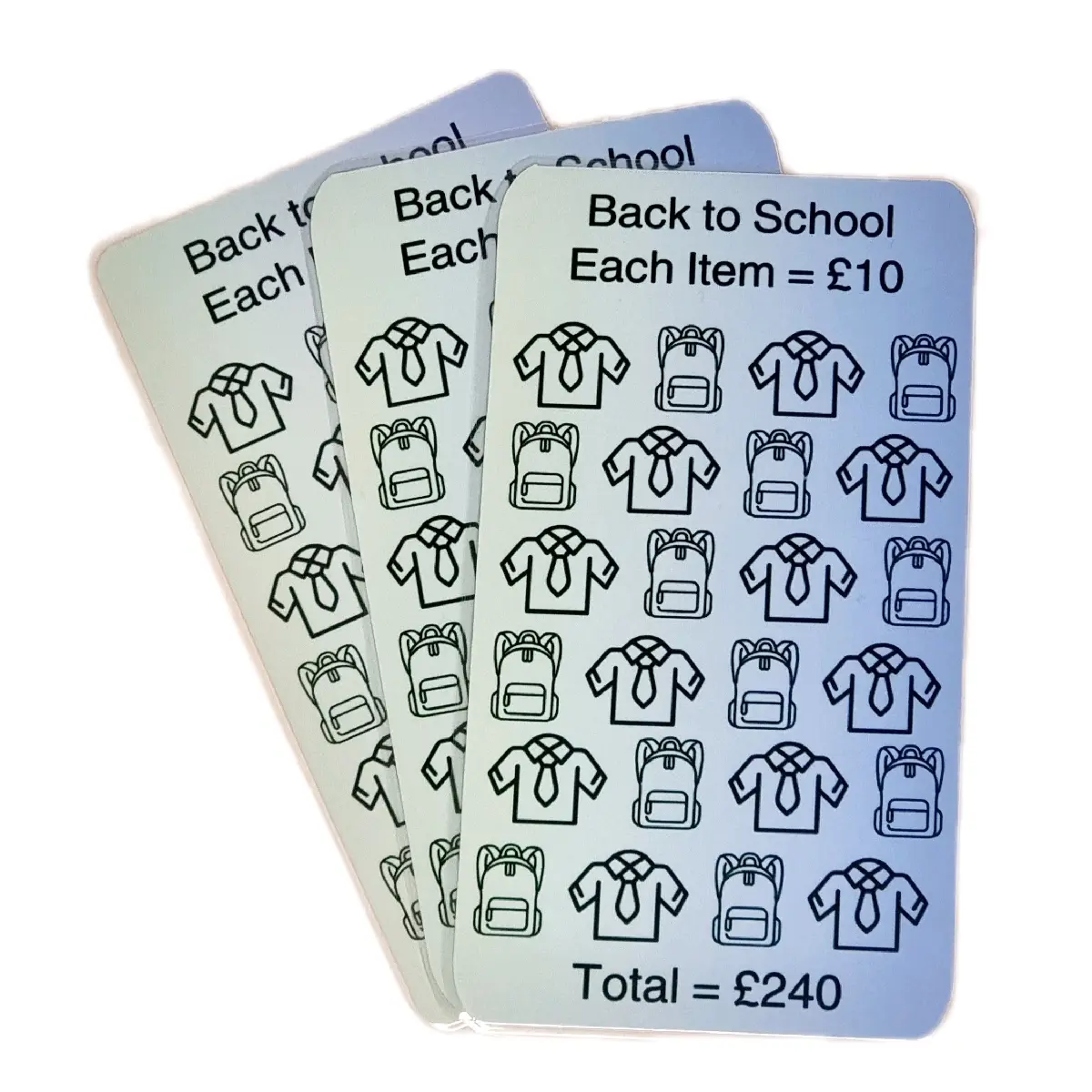 cash stuffing School Uniform tracker saver challenge blue