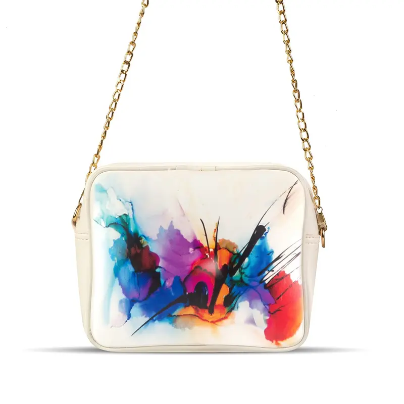 Crossbody Bag for Women – Elegant Style Women Bag, Shoulder Bag, White Color with Golden Chain Strap 1