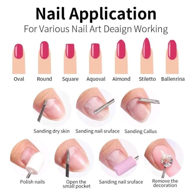 Electric Nail Drill Kit, Professional Manicure Kit for Acrylic Nail Gel, Portable Adjustable Speed Electric Manicure Pedicure Kit Nail Drill Polishing Shape Machine for Women Girls, Nail Art Pen for Christmas Gift 4