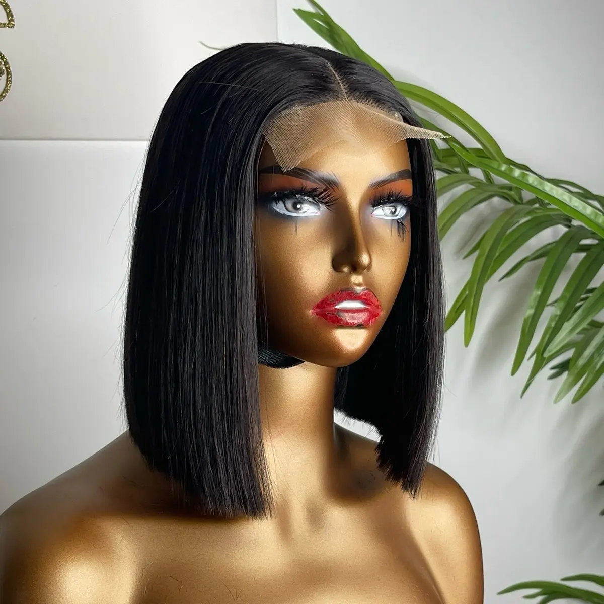10” SDD bone straight wig in black