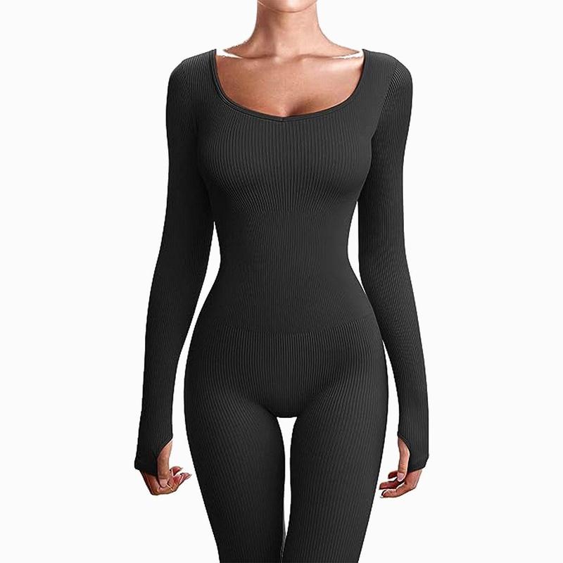 【Flash Deal】Promote Ribbed Jumpsuit Suit Streamline Seamless for Women‘s Sports Clothes Fashion Wearing Outside（Only￡5.99 Last 3 Days！！！） 1
