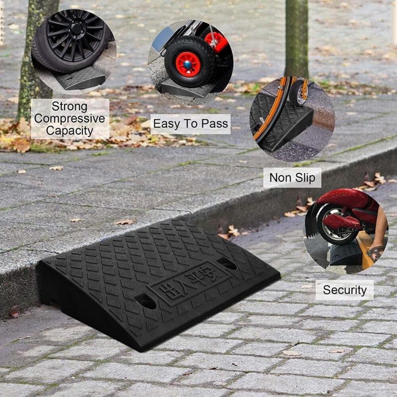 Vehicle Slope Ramp Universal Heavy Duty Rubber Kerb Ramps Car Bikes Threshold 1