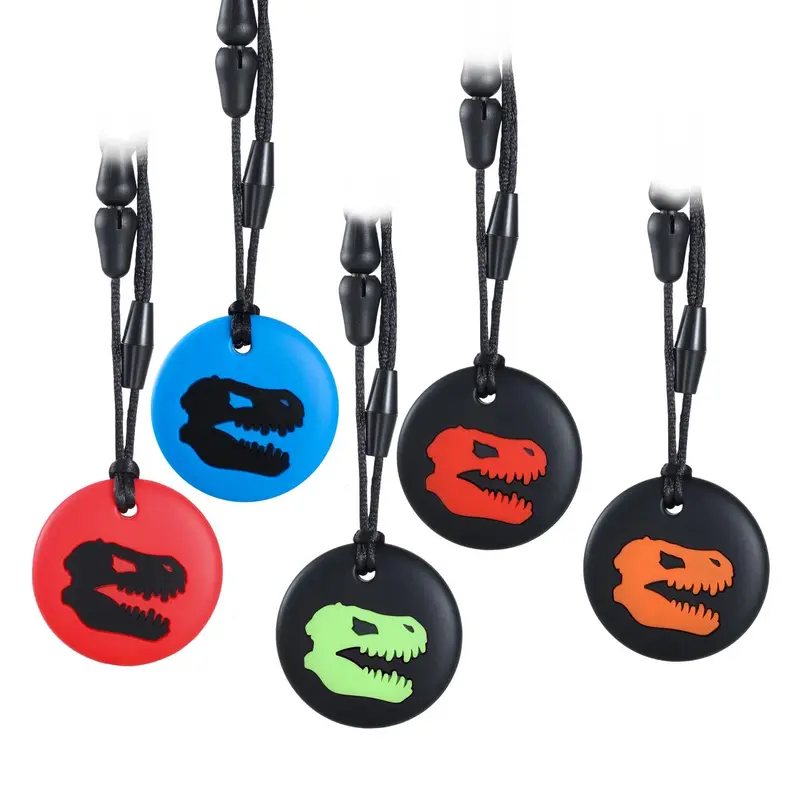 Sensory Hugs. Dinosaur Design Chew Necklaces Autism Biting Bite Aid. 0