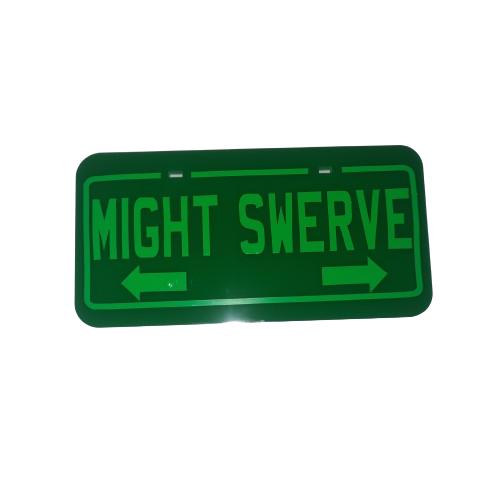 Loud N Lit MIGHT SWERVE Plate - Reflective Bicycle Number Plate for Night Rides 3