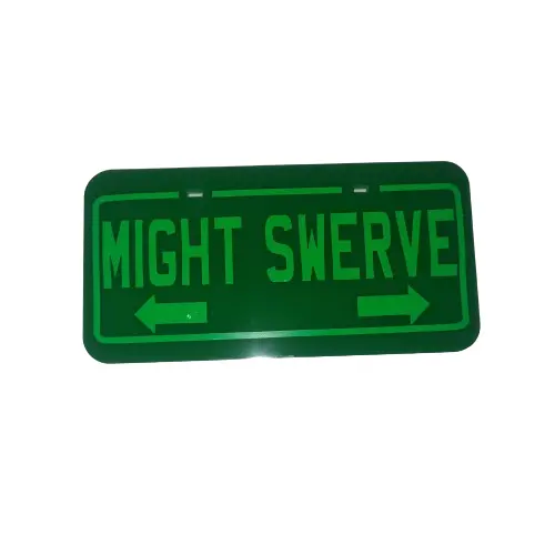 Loud N Lit MIGHT SWERVE Plate - Reflective Bicycle Number Plate for Night Rides 3