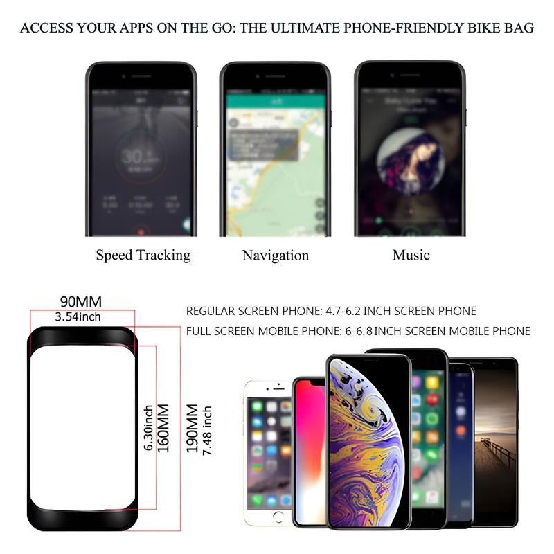 WILDMAN Waterproof Mountain Bike Bag, Universal Fit, Mobile Phone Holder, Sensitive Touch Screen, Rainproof 4