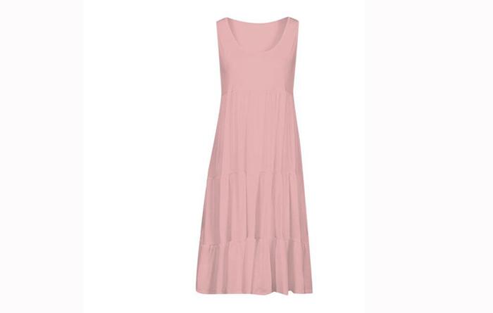 Product Introduction of Women Causual  Sleeveless Ruffles Mini Dress Boho Solid Beach Sundress Oversized Loose Dress  Summer Casual Womenswear Basic Minimalist 8