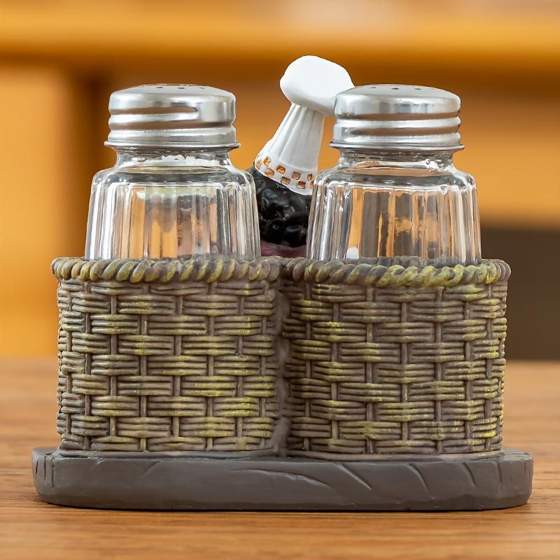 Product Introduction of Funny Salt And Pepper Shakers With Chef Figurines Holder, Resin Chef Ornament Spice Jars Holder Restaurant Kitchen Decor 4