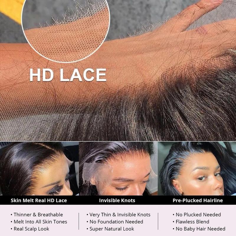 Lumio Custom Made Straight Frontal Wig - Human Hair Lace Front Wig 13x6 glueless 4
