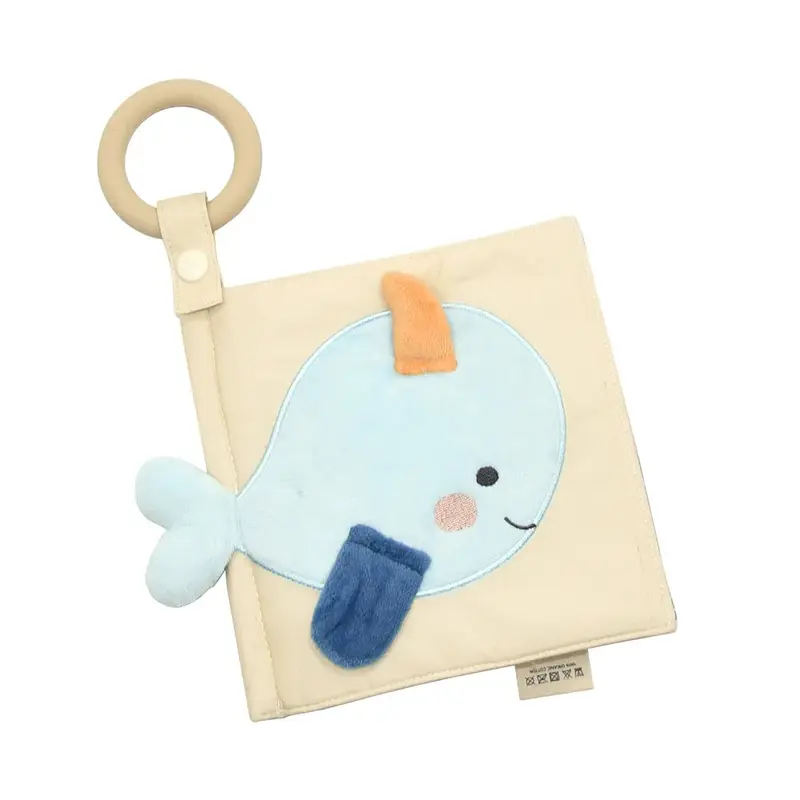 Ocean Friends Baby Fabric Book with Silicone Ring toddler busy 0