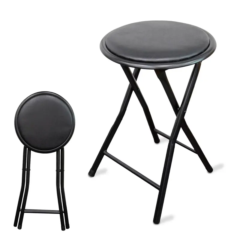 ZYBUX - Portable Round Stool - Folding, Compact, and Versatile for Home Office 1