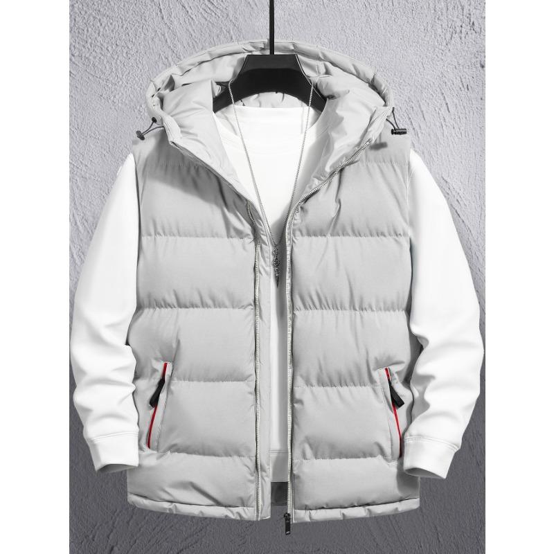Men's Hooded Zipper Quilted Vest 6
