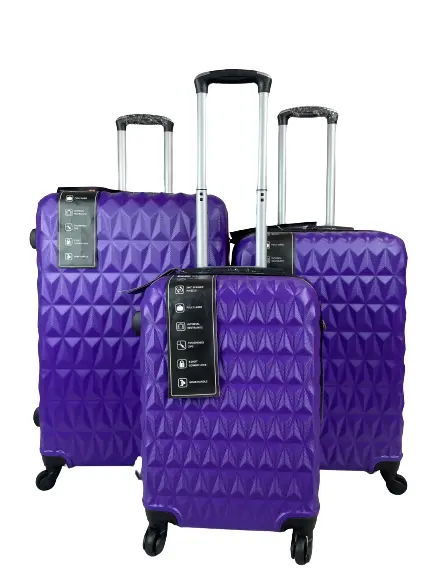 Hampton & Stewart Lightweight Diamond Cut Design HardShell Suitcase - Purple
