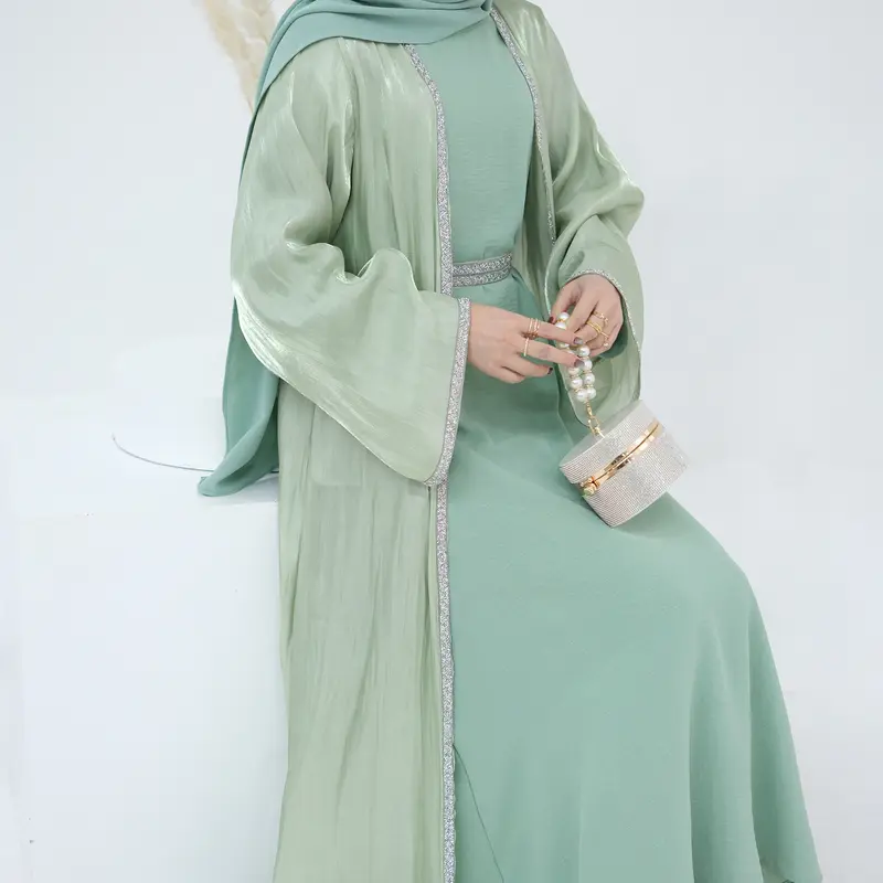 HASASERIES HS1183 1pcs Cardigan Solid Edge Robe Cardigan 4