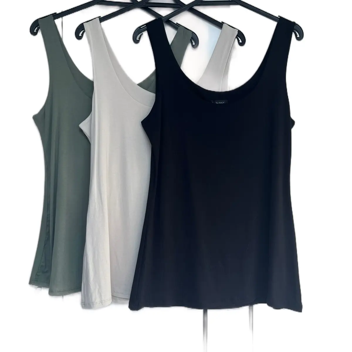 Stretch Scoop Neck Ladies Vest with extra bust support sewn in crop, Thick Strap 8-16 Comfort
