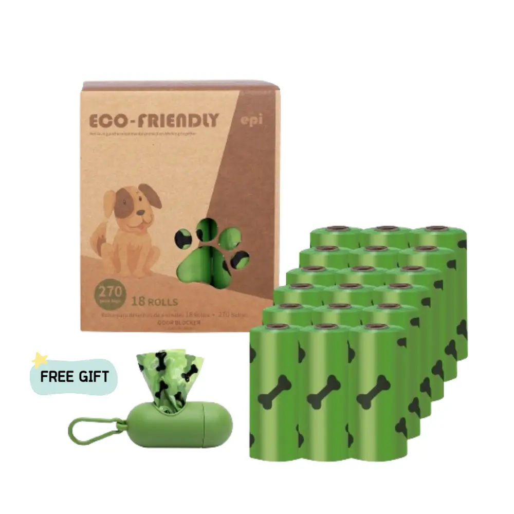 4Pawty Poop 1080/810/540/270bags, holder for dog poo bag, Leak Proof, Extra thick Strong Eco-Friendly Pet dog/cat waste bag