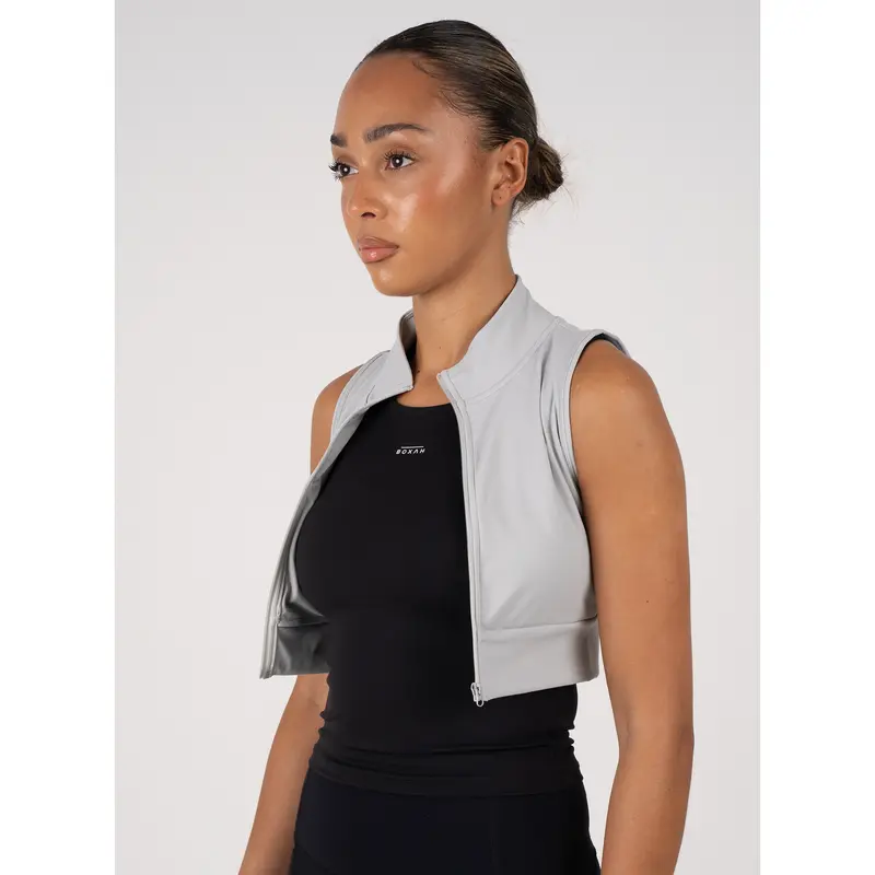 Zip-up Performance Sports Bra | Grey 1