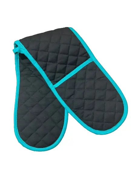 Double Oven Glove Cotton Insulated Kitchen Mitts Heat Resistant Pot Holder Stylish Quilted Design Bakeware 2