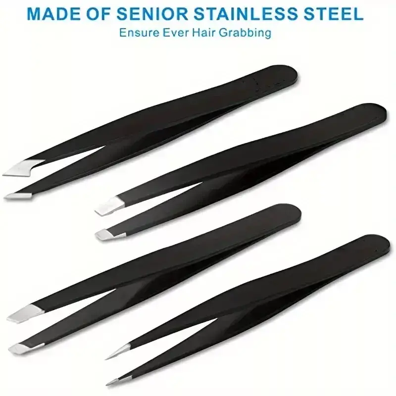 4pcs/Set Eyebrow Clip, Stainless Steel Eyebrow Tweezers, Multifunctional Eyebrow