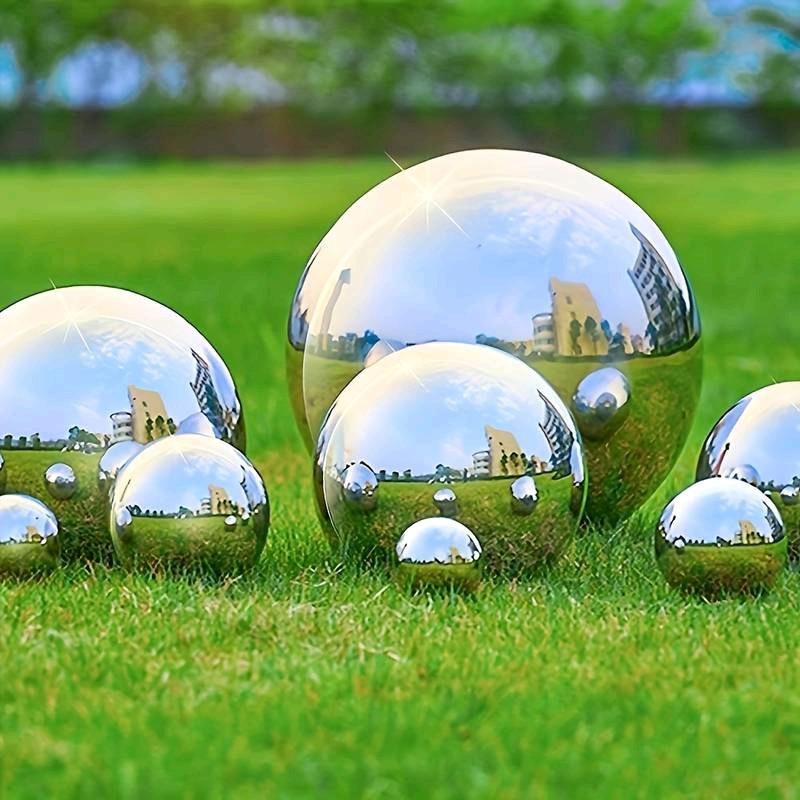 6pcs, 32-120mm Stainless Steel Gazing Ball, Mirror Polished Hollow Ball Reflective Garden Ball, Floating Pond Ball Seamless Gazing Globe, For Home Garden Decoration Ornaments (6 Mixed)XH58194 3
